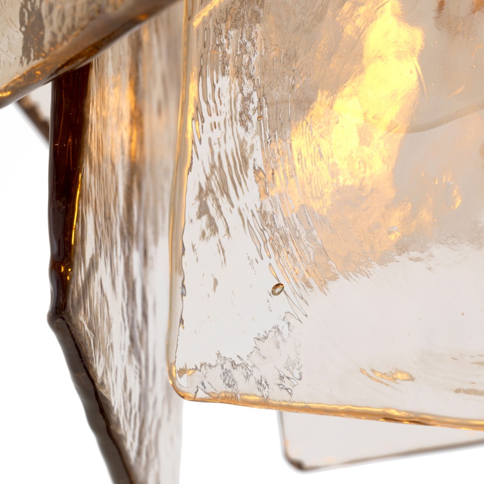 Biltmore chandelier antique brass/smoke glass 80 cm