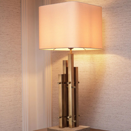 Destino bordslampa vintage mässing/travertin 90 cm Destino bordslampa vintage mässing/travertin 90 cm