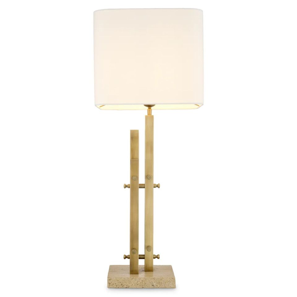 Destino bordslampa vintage mässing/travertin 90 cm Eichholtz Destino bordslampa vintage mässing/travertin 90 cm