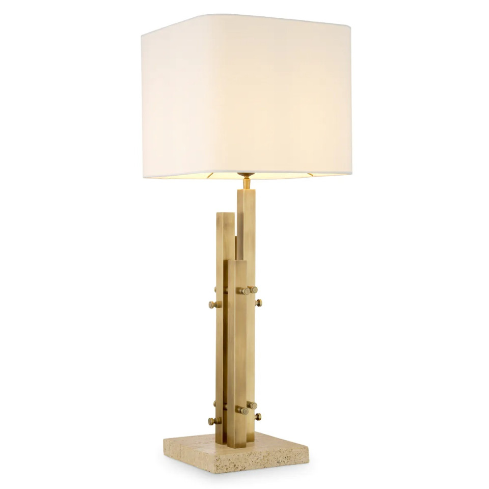 Destino bordslampa vintage mässing/travertin 90 cm Eichholtz Destino bordslampa vintage mässing/travertin 90 cm