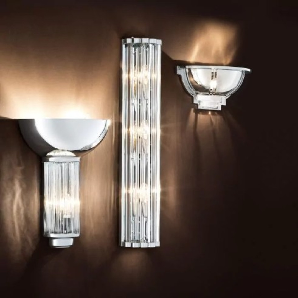 Amalfi Vägglampa Nickel/Glas 75cm
