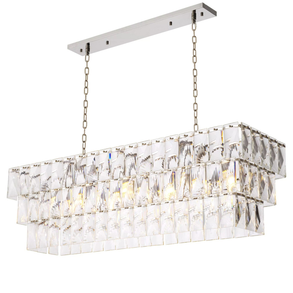 Amazone Chandelier Nickel/Glass 140cm