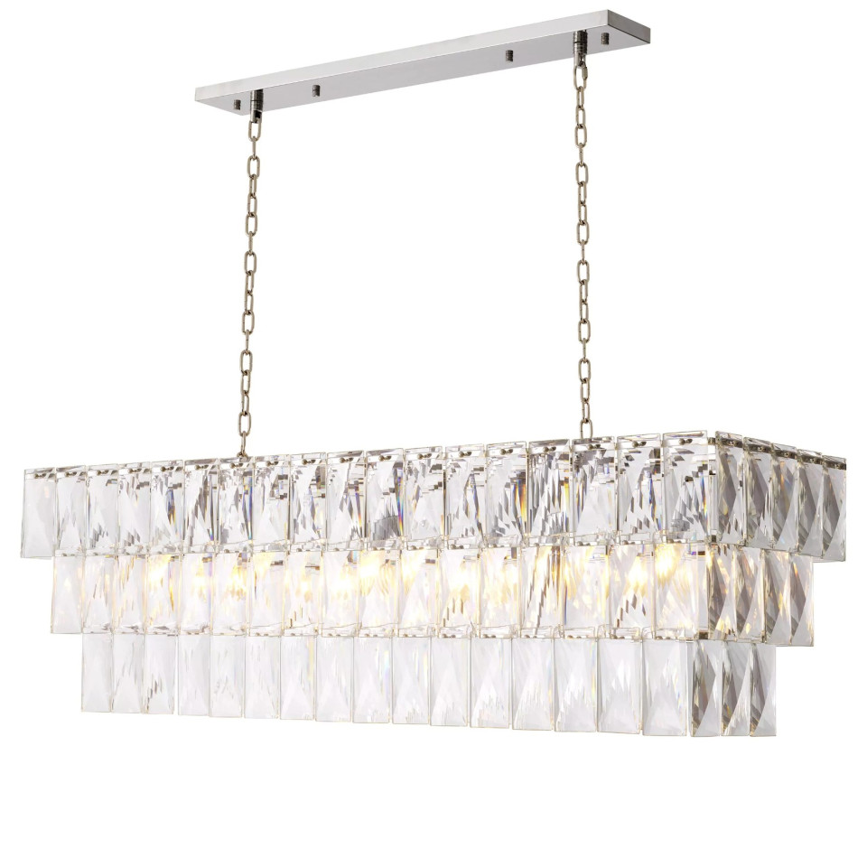Amazone Chandelier Nickel/Glass 140cm