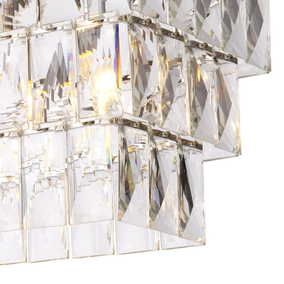 Amazone Chandelier Nickel/Glass 140cm