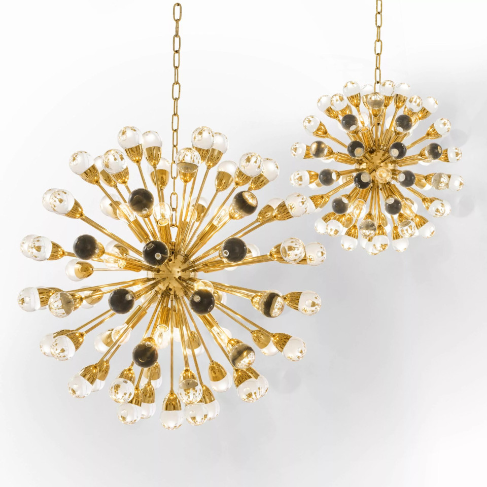 Anto Chandelier Gold/Glass 50cm