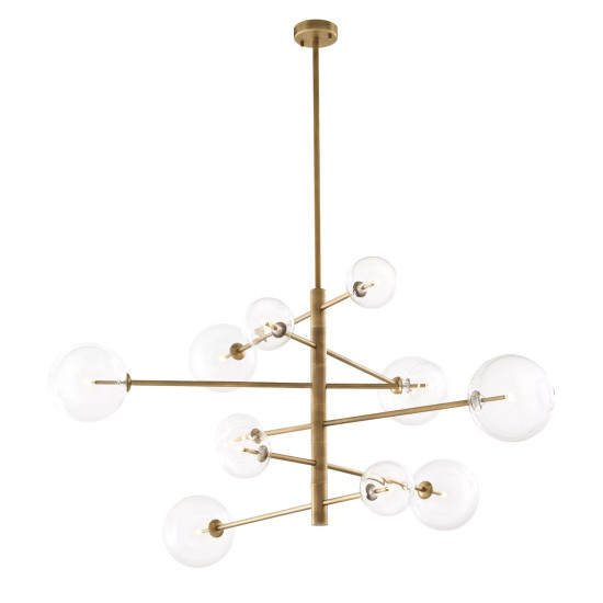 Argento Chandelier Brass/Glass 130cm