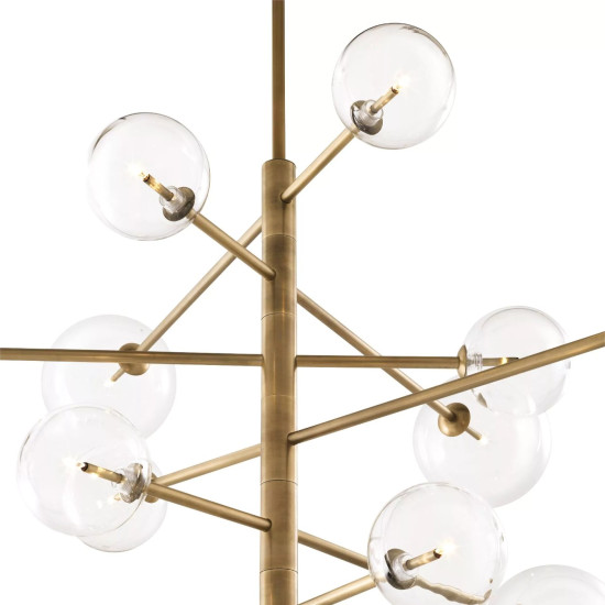 Argento Chandelier Brass/Glass 130cm