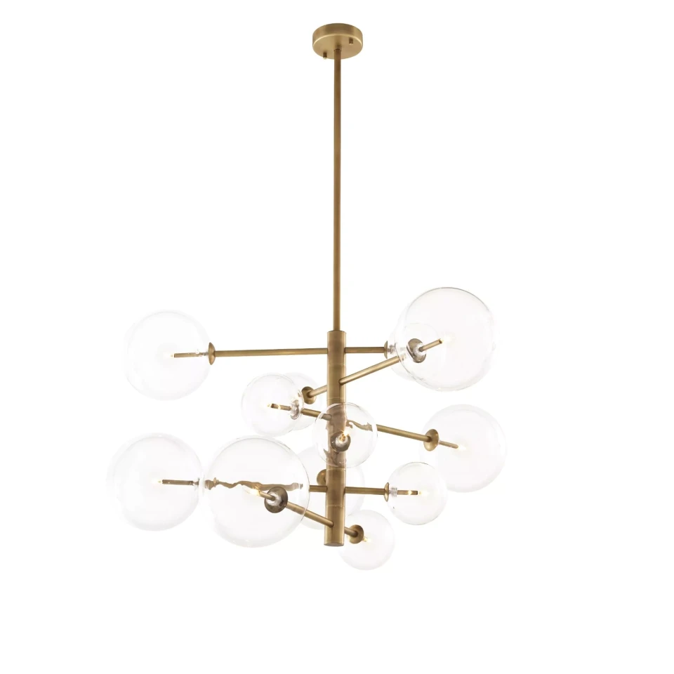 Argento Chandelier Brass/Glass 90cm