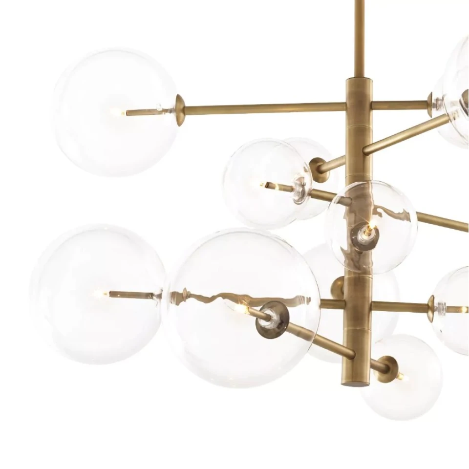 Argento Chandelier Brass/Glass 90cm