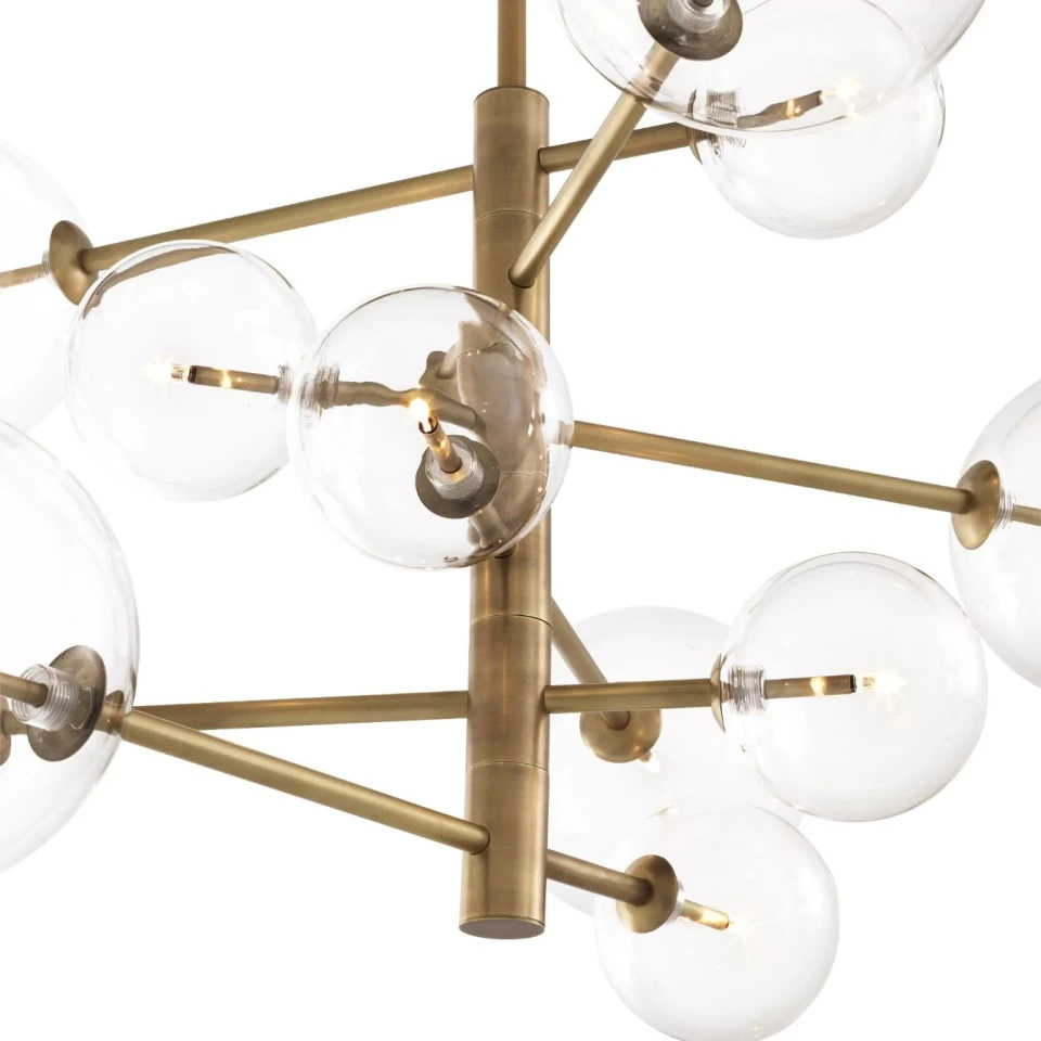 Argento Chandelier Brass/Glass 90cm