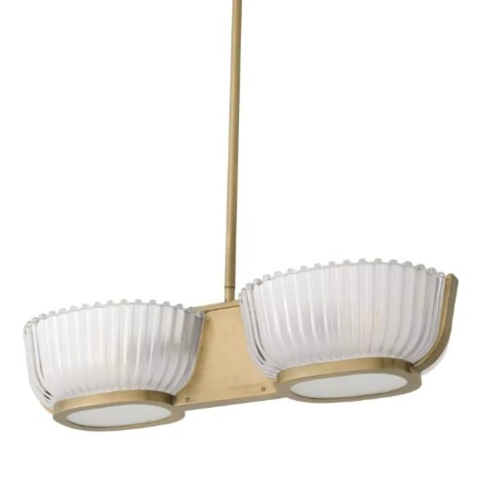 Artos Dubbel Taklampa Mässing/Glas 67,5cm