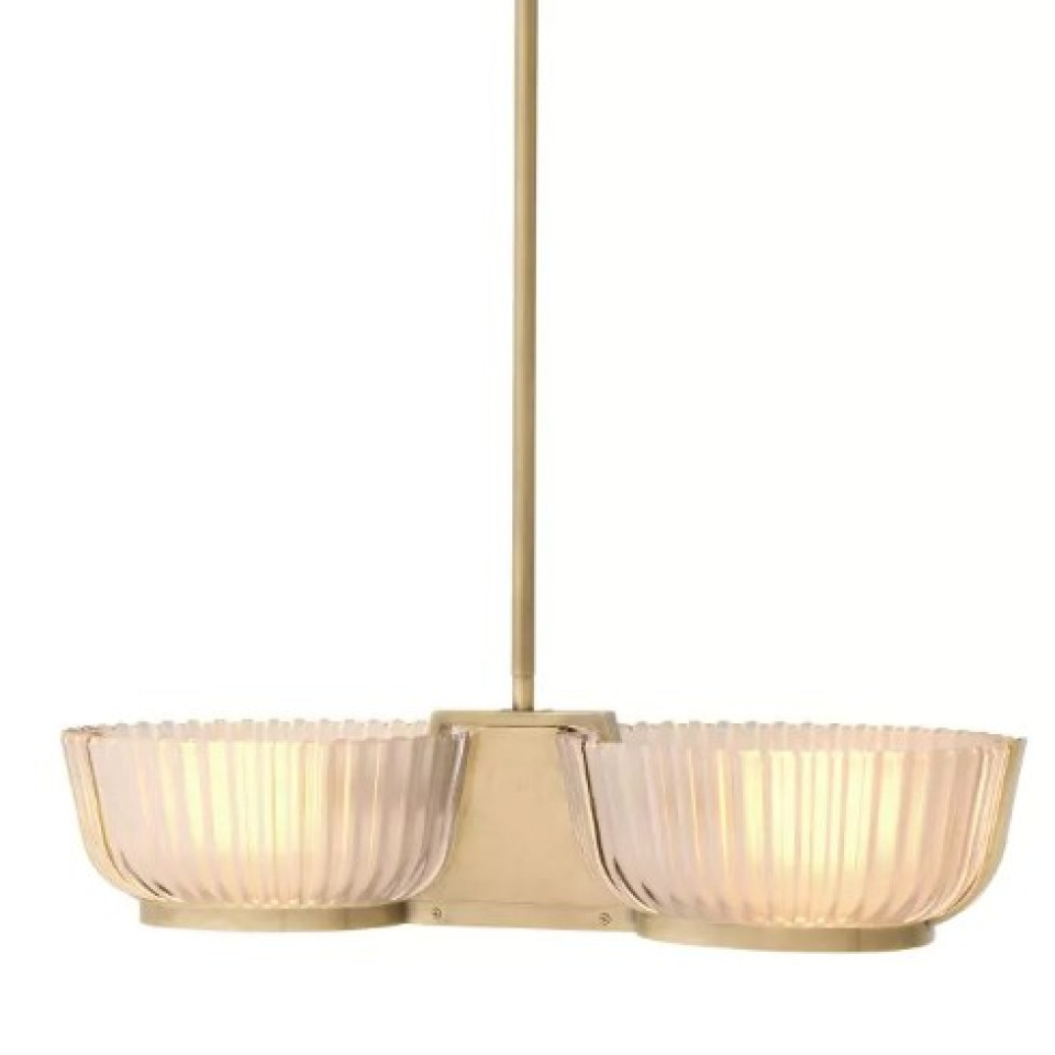 Artos Dubbel Taklampa Mässing/Glas 67,5cm