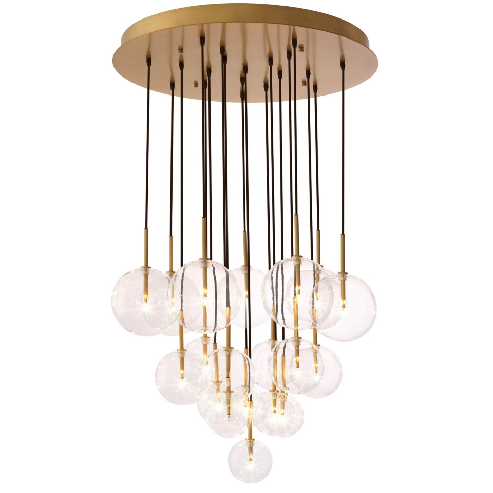 Aulani Chandelier Brass/Glass 80cm