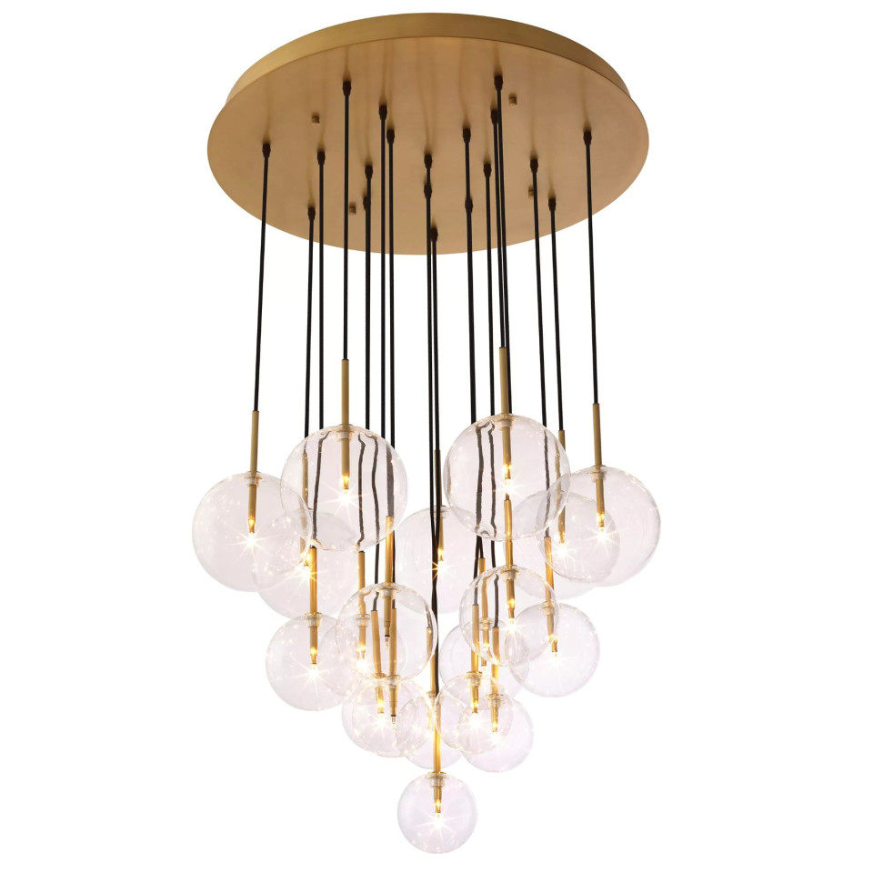Aulani Chandelier Brass/Glass 80cm