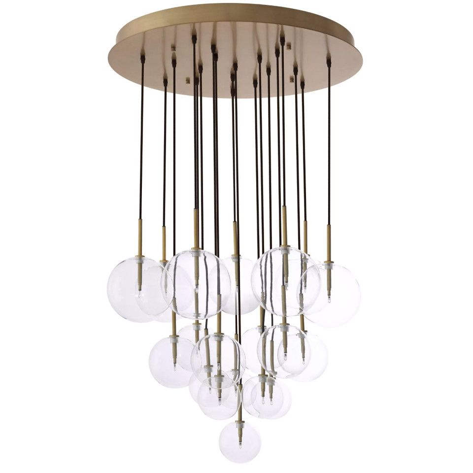 Aulani Chandelier Brass/Glass 80cm