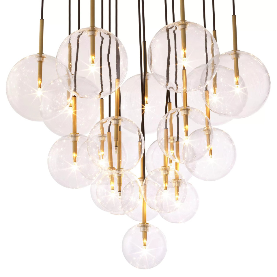 Aulani Chandelier Brass/Glass 80cm