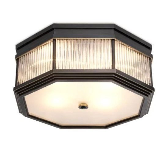 Bagatelle Flush Ceiling Light Bronze/Glass 40.5cm