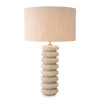 Baron Bordslampa Travertin/Linne Mix Skärm 85 cm