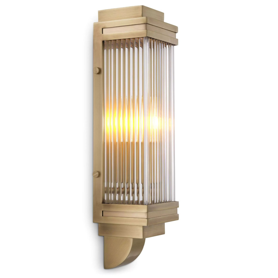 Bassett Vägglampa Mässing/Glas 38 cm