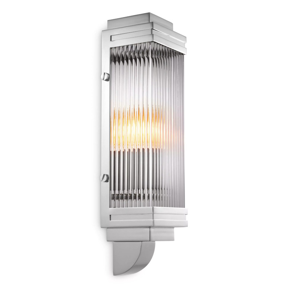 Bassett Wall Lamp Nickel/Glass 38cm