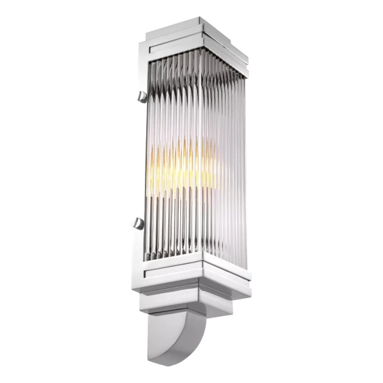 Bassett Wall Lamp Nickel/Glass 38cm