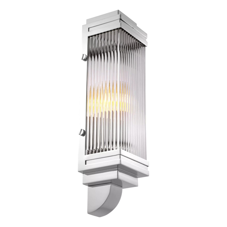 Bassett Wall Lamp Nickel/Glass 38cm