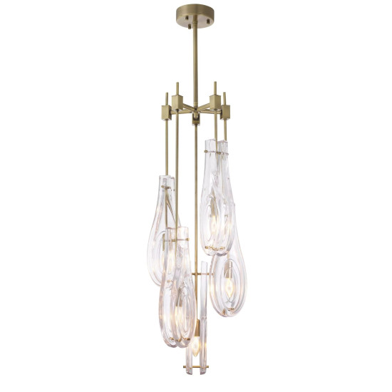 Bellano Chandelier Brass/Glass 37cm