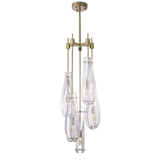 Bellano Chandelier Brass/Glass 37cm