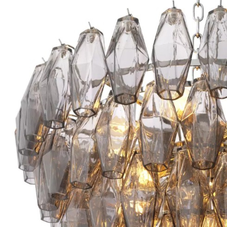 Benini S Chandelier Nickel/Glass 65cm