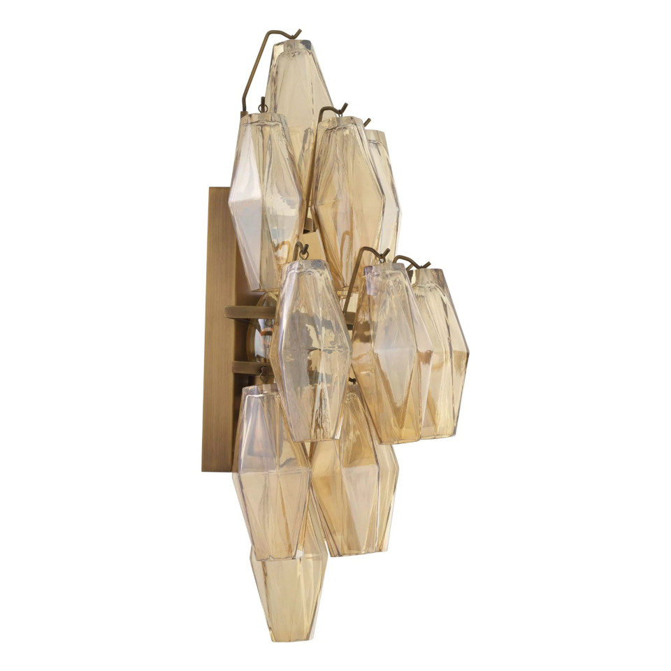 Benini Wall Lamp Brass/Glass 50cm