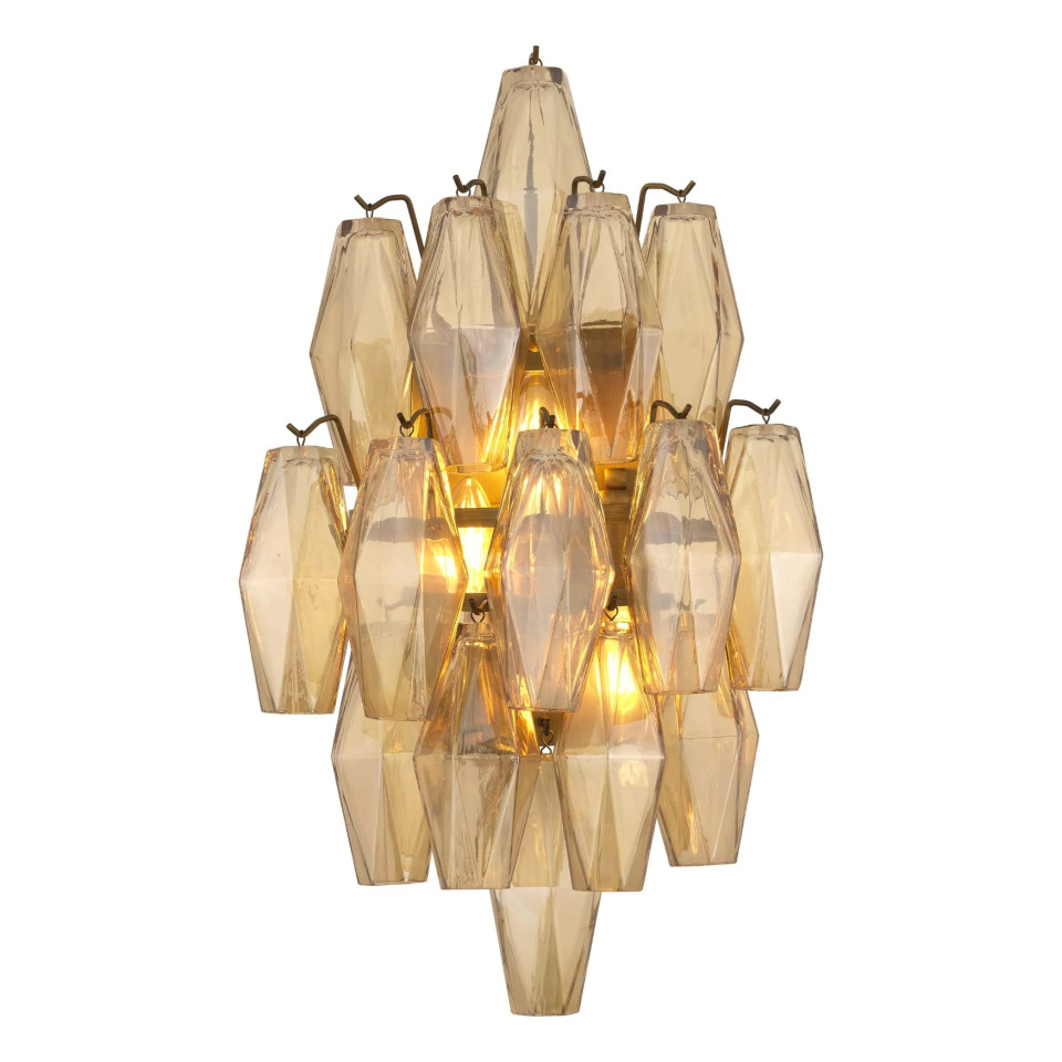 Benini Wall Lamp Brass/Glass 50cm