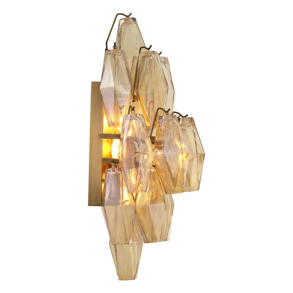 Benini Wall Lamp Brass/Glass 50cm