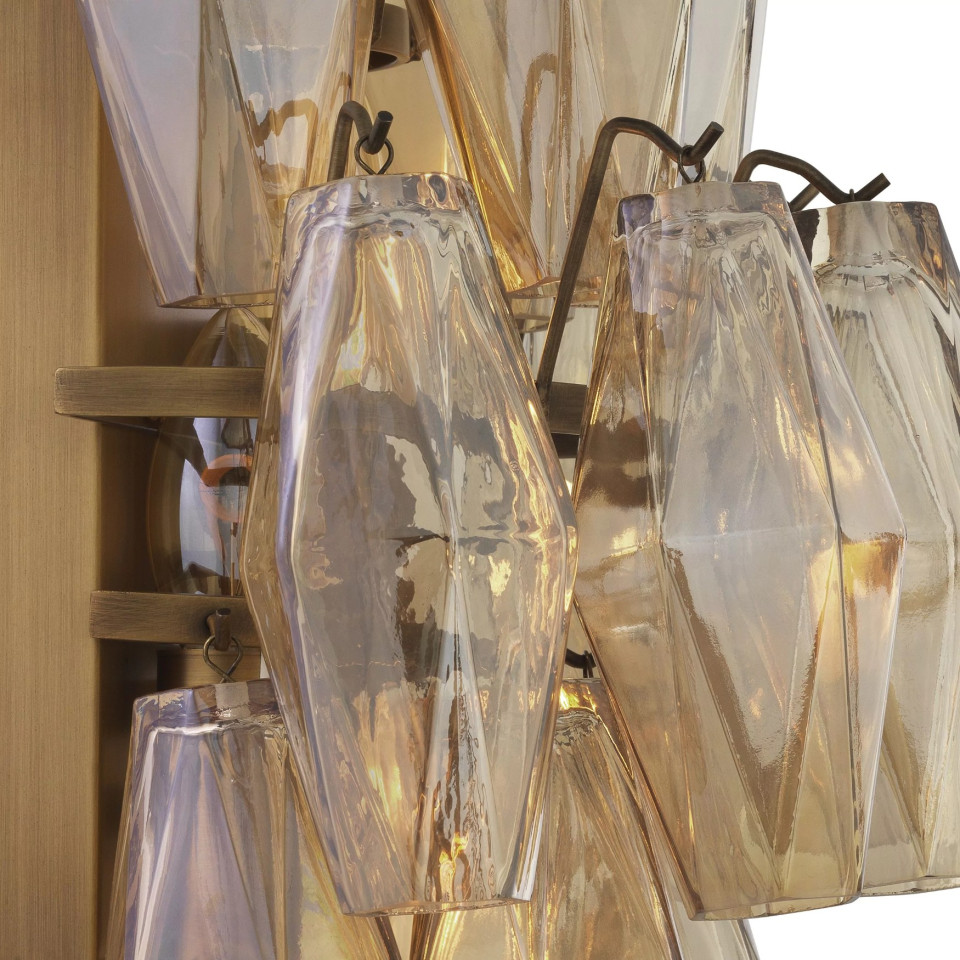 Benini Wall Lamp Brass/Glass 50cm