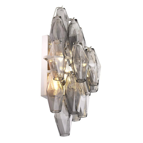 Benini Wall Lamp Nickel/Glass 50cm