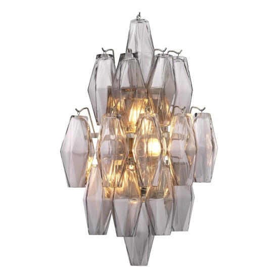 Benini Wall Lamp Nickel/Glass 50cm