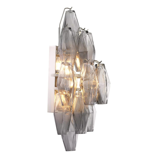 Benini Wall Lamp Nickel/Glass 50cm