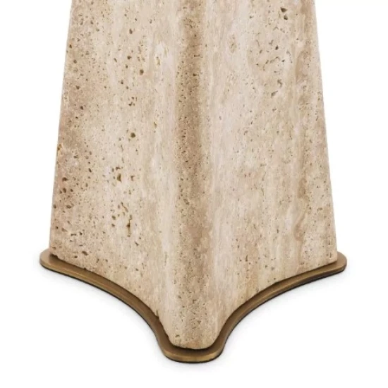 Benson Table Lamp Travertine/Linen Mix Shade 106.5cm