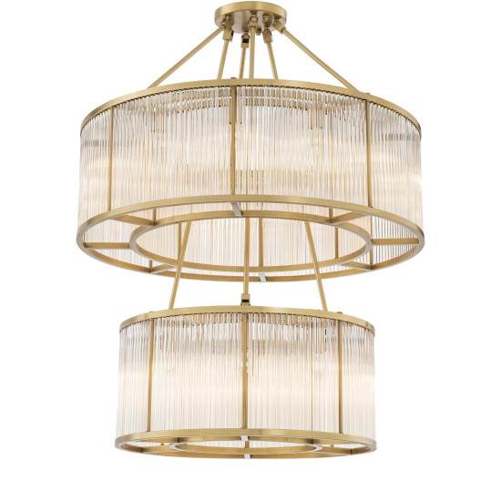 Bernardi Chandelier Brass/Glass 90cm