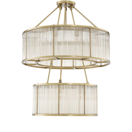 Bernardi Chandelier Brass/Glass 90cm
