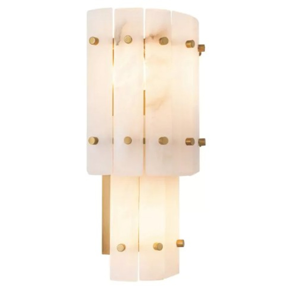 Blason Dubbel Vägglampa Alabaster/Mässing 43cm