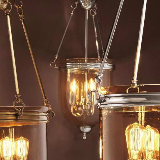 Cameron Taklampa Nickel/Glas 32 cm