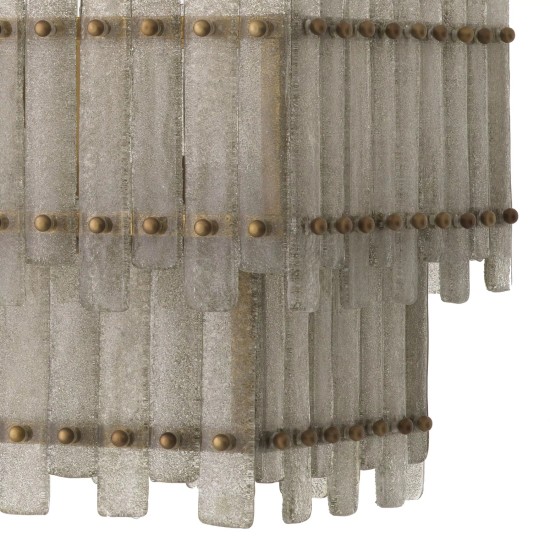 Caprera Chandelier rektangular Brass/Glass 142cm