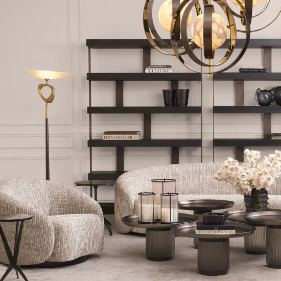 Celine Floor Lamp Brass/Glass/Marble 181.5cm