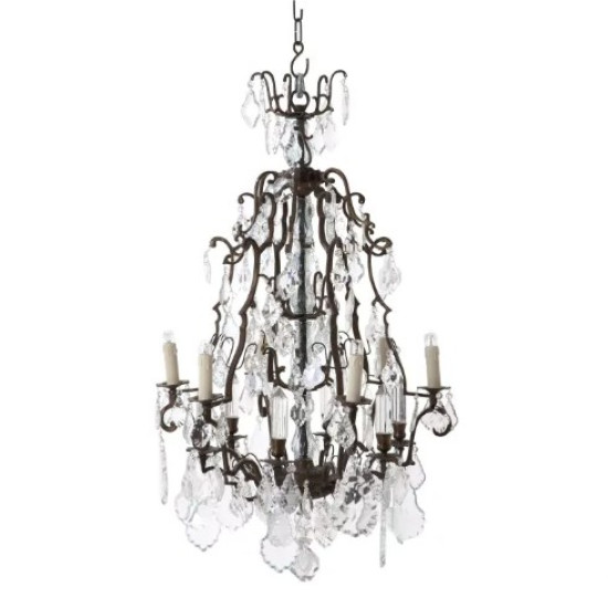 Château De Wideville Chandelier Brass/Glass 60cm