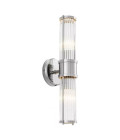Claridges Double Wall Lamp Nickel/Glass 46.5cm