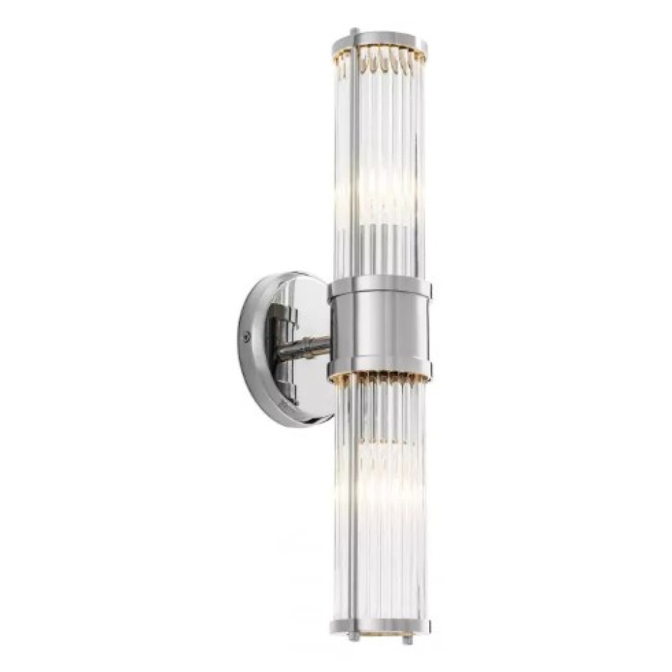 Claridges Double Wall Lamp Nickel/Glass 46.5cm