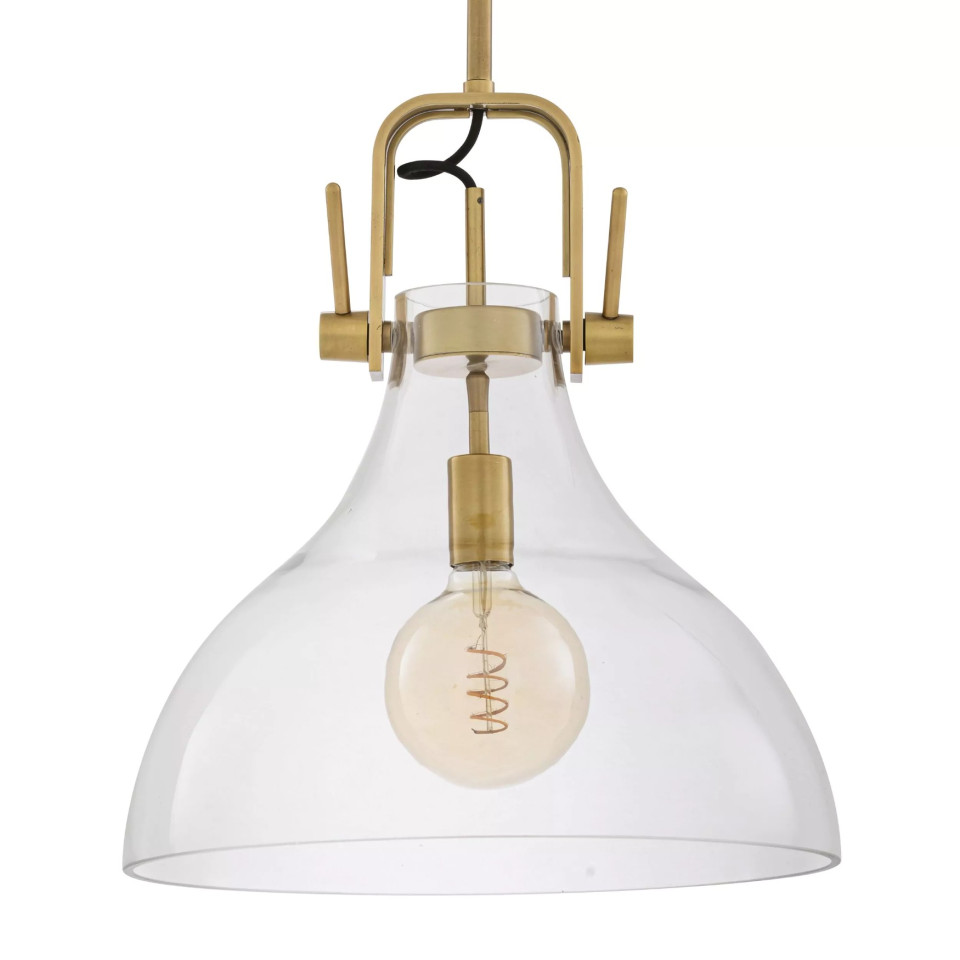 Connery Taklampa Mässing/Glas 42,5 cm