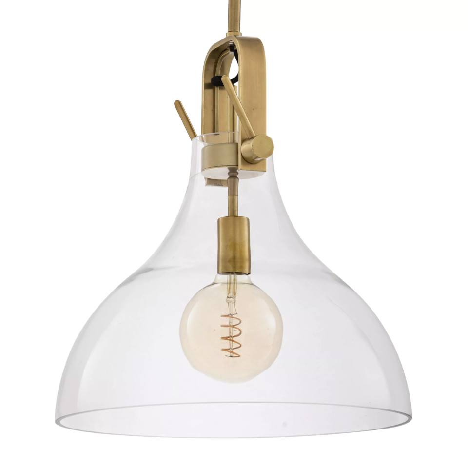 Connery Taklampa Mässing/Glas 42,5 cm