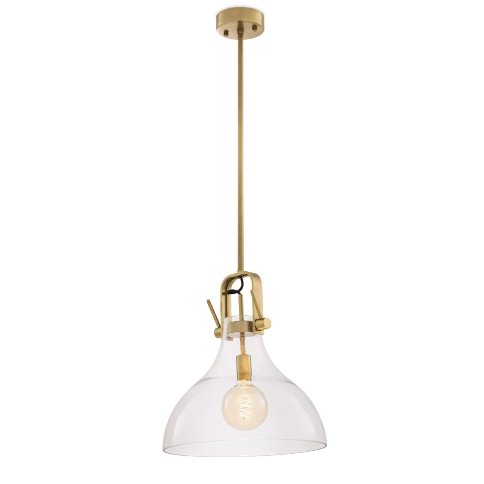 Connery Taklampa Mässing/Glas 42,5 cm