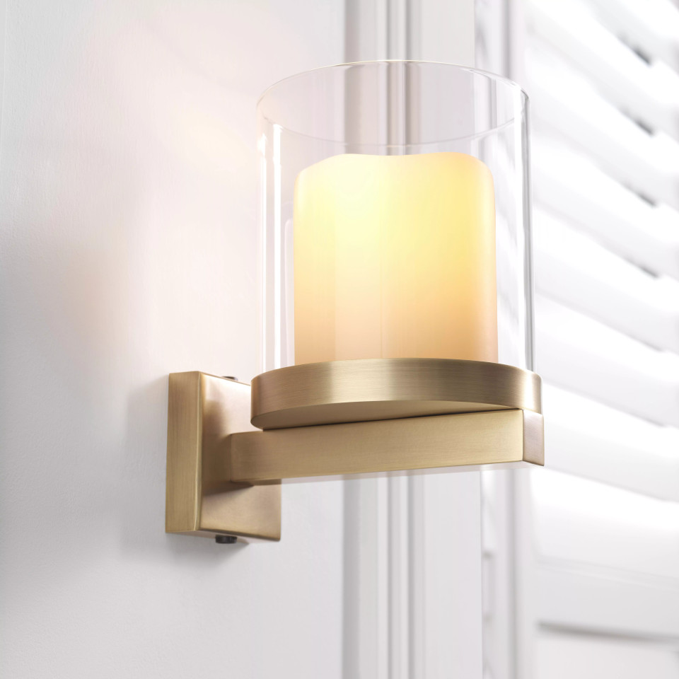 Donovan Wall Lamp Brass/Glass 18.5cm